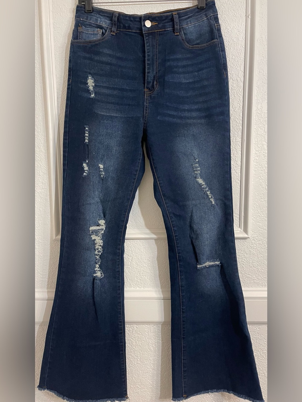 Dark Blue Distressed Women's Jeans